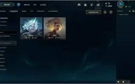 Nível 256, 152 Campeões, 119 Skins, 10 Lendárias, 36 Épicas