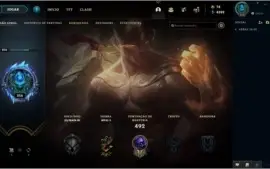 Nível 256, 152 Campeões, 119 Skins, 10 Lendárias, 36 Épicas