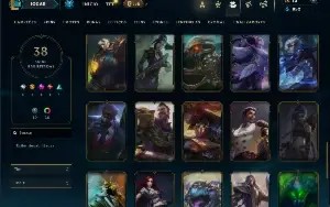 Unranked com 85 Champs e 38 Skisn + 8 Vitoriosas