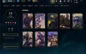 Unranked com 85 Champs e 38 Skisn + 8 Vitoriosas
