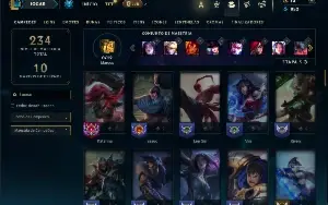 Unranked com 85 Champs e 38 Skisn + 8 Vitoriosas