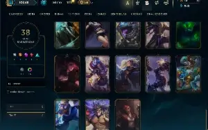 Unranked com 85 Champs e 38 Skisn + 8 Vitoriosas