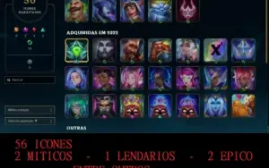 Conta Lol Gold 2 - Level 55 - 49 Champ - 17 Skins