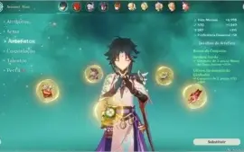 Conta Genshin AR55 XIAO DILUC AYAKA QIQI MONA TARTAGLIA