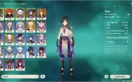 Conta Genshin AR55 XIAO DILUC AYAKA QIQI MONA TARTAGLIA