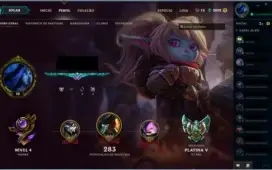 lol, elo PLATINA V. 121 campeões e 25 skins habilitados