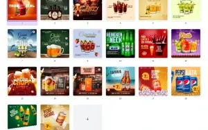 Pack Canva Bebidas - 20 Artes Editáveis