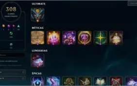 Conta de LoL, 129 Campeões, 152 Skins, Season 10 Diamante 4