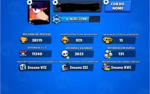 Conta Brawl Stars - Full - 28k troféus - 11k 3v3 - 62 Skins