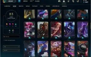 Conta ouro 1 com 83 skins e 145 champs