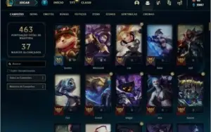 Conta ouro 1 com 83 skins e 145 champs