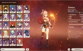 Vendo conta Yoimiya + Shogun raiden + Zhongli + Eula AR 54