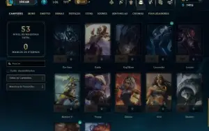 Platina 2 com 45 Champs e 11 Skins