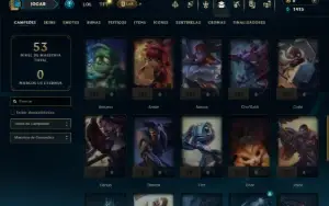 Platina 2 com 45 Champs e 11 Skins