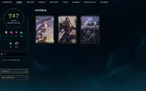 Ouro 2 com TODOS os champs e 247 Skins ( Nivel 738 )