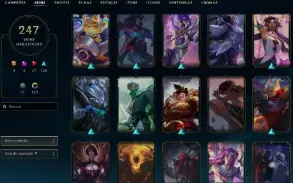 Ouro 2 com TODOS os champs e 247 Skins ( Nivel 738 )
