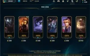 Conta Platina 1 com 120 Champs e 99 Skins + 1 Prestigio