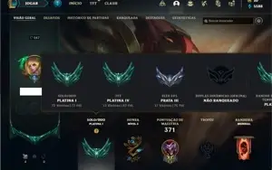 Conta Platina 1 com 120 Champs e 99 Skins + 1 Prestigio