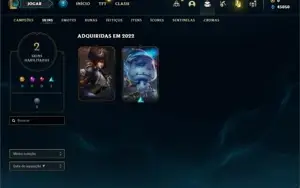 Conta ouro 4 com 21 Champs e 2 Skins + 13 Fragmentos