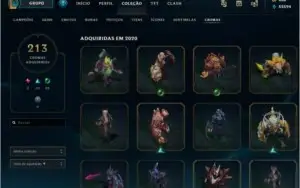 Conta LoL todas skins da loja, lvl 460.