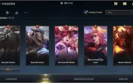 ESMERALDA IV + 32 SKINS  + 530 (RP) WILD CORES + 47 CAMPEÕES