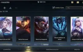 ESMERALDA IV + 32 SKINS  + 530 (RP) WILD CORES + 47 CAMPEÕES