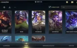 ESMERALDA IV + 32 SKINS  + 530 (RP) WILD CORES + 47 CAMPEÕES