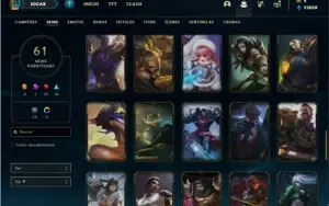 Conta Unranked com 69 Champs e 61 Skins + 6 Vitoriosas