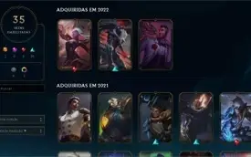 Conta de League of Legends, Platina 2, nível 146 e 35 skins