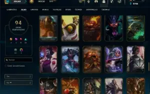 Bronze 2 com 140 Champs e 94 Skins ( SUP / TOP )