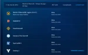 Conta antiga blizzard com Battle for Azeroth