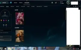 conta league lvl 64, 50 champs, 3019 EA, 7 skins, 12 emotes