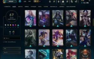 Platina 4 com TODOS os Champs e 67 Skins ( ADC / SUP )