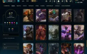 Platina 4 com TODOS os Champs e 67 Skins ( ADC / SUP )