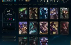 Platina 4 com TODOS os Champs e 67 Skins ( ADC / SUP )