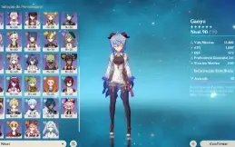 Conta Genshin Impact AR 59, 17 Personagen 5* + Honkai Junto.