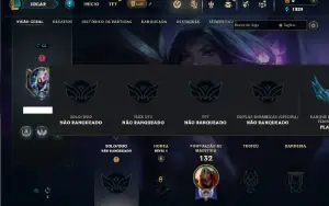 Unranked com 45 Champs e 17 Skins + 9 Fragmentos