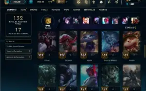 Unranked com 45 Champs e 17 Skins + 9 Fragmentos
