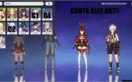 Genshin impact - AR31 - Klee/Jean + Arco 5 Estrelas