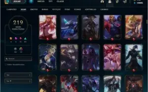 Conta prata 1 com 219 skins e 150 champs ( VEM COM DADOS )