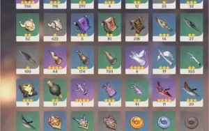 [AR 56] Ganyu, Venti, Klee, Diluc, Keqing + 4 Armas 5*