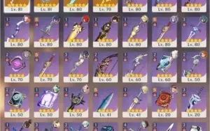 [AR 56] Ganyu, Venti, Klee, Diluc, Keqing + 4 Armas 5*