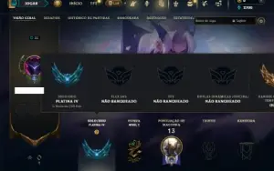 Platina 4 com 30 Champs e 3 Skins + 4 Fragmentos