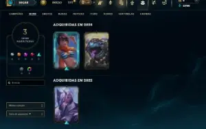 Platina 4 com 30 Champs e 3 Skins + 4 Fragmentos