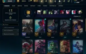 Platina 4 com 30 Champs e 3 Skins + 4 Fragmentos