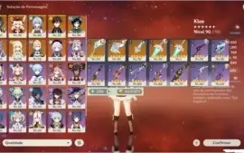 AR55 KLEE, XIAO,GANYU E MAIS 14 5* KAZUHA GARANTIDO 34/90