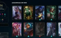 Conta Gold 3 36 skins 50 champions