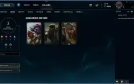 Conta league of legends skins épica e lendária.