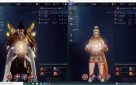 Duas contas Mir4. Guerreiro Nível 76 e Arcobalista Nível 74