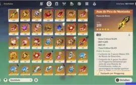 CONTA TOP LATE GAME, DILUC + OUTROS 5 STAR